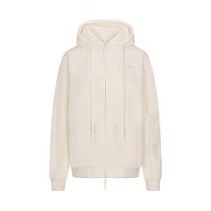 ecru SKIMS oversized fleece hoodie — zip front